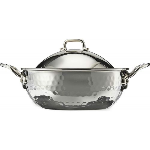  Mauviel 5272.21 MElite Curved splayed Saute pan with lid, 7.9, Stainless