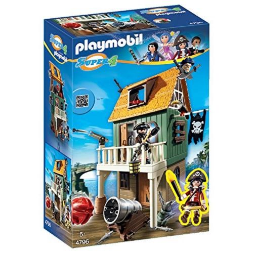 플레이모빌 PLAYMOBIL Super 4 Camouflage Pirate Fort with Ruby Building Kit