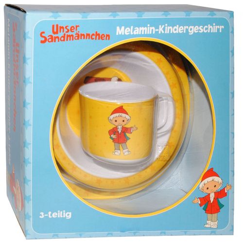  Alles-meine.de GmbH alles-meine.de GmbH 3 TLG. Kindergeschirr - Pittiplatsch - Schnatterinchen - Moppi / Unser Sandmannchen - aus Melamin - Teller + Mueslischale + Trinktasse / Suppenschuessel - K..