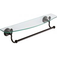 Ginger 1119T-24SN Chelsea 24 Tempered Glass Bathroom Shelf with Towel Bar, Satin Nickel