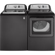 /GE Products GE Grey Top Load Laundry Pair with GTW685BPLDG 27 Washer and GTD65GBPLDG27 Gas Dryer