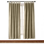 ChadMade 120 W x 84 L Rock White Luxury Textured Faux Linen Window Curtain, Tab Top Solid Thermal Insulated Panel Drapes (1 Panels)