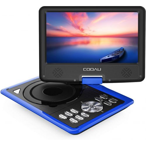  COOAU 11.5 Portable DVD Player with 5 Hour Rechargeable Battery, Game Joystick, 9.5 Swivel Screen, Support USB Port and SD Card, Region Free, Purple