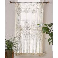 Flber Macrame Curtain Macrame Wall Hanging Macrame Handwoven Boho Wedding Backdrop Kitchen Curtains,52 Wx56 H