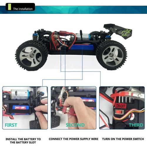  WLtoys TruReey RC Car High Speed 45MPH 4x4 Racing Cars 1:18 SCALE 4WD ELECTRIC POWER W2.4G Radio Remote control Off Road Buggy Truck Powersport Roadster RTR Fast, Green