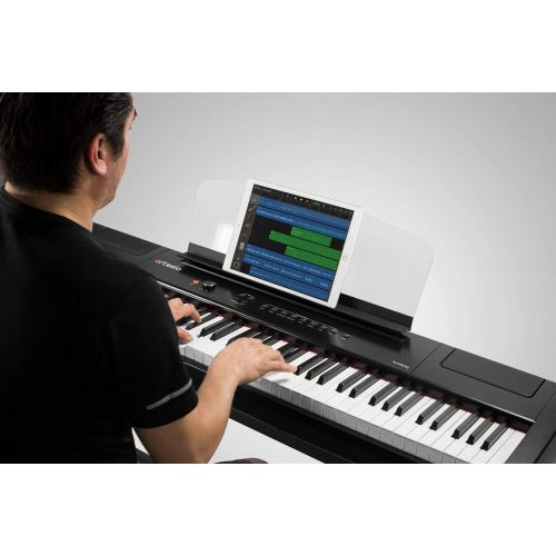  Artesia Harmony 88 Weighted Key Digital Piano - (Black) with with Matching Furniture Stand and Three Pedal Board