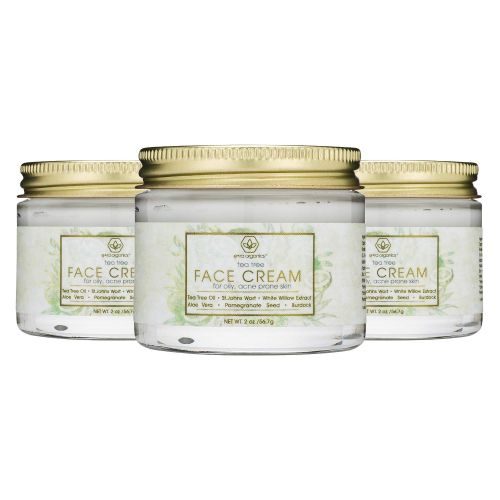  Era Organics Face Moisturizer For Oily Skin - (3 pack) Natural & Organic Facial Moisturizer with 7X Ingredients For Rosacea, Cystic Acne, Blackheads & Redness For Oily, Acne Prone Skin