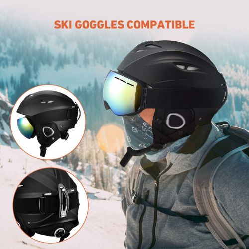  [아마존 핫딜] OMORC Ski Helmet,ASTM Certified Safety Ski Helmet for Men,Women and Youth,Goggles&Audio Compatible and Lightweight Snow Helmet,Adjustable Venting,Dial Fit,Detachable Ear Flaps and