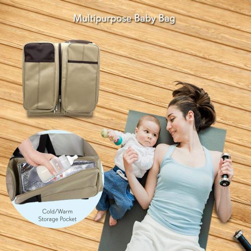  Scuddles 3 In 1 Travel Infant Bed Baby Diaper Bag & Baby Changing Pad Portable Systems | Infant Sleeping Bag | Travel Bed, Easy Carry Design Portable For Girls & Boys Travel Access