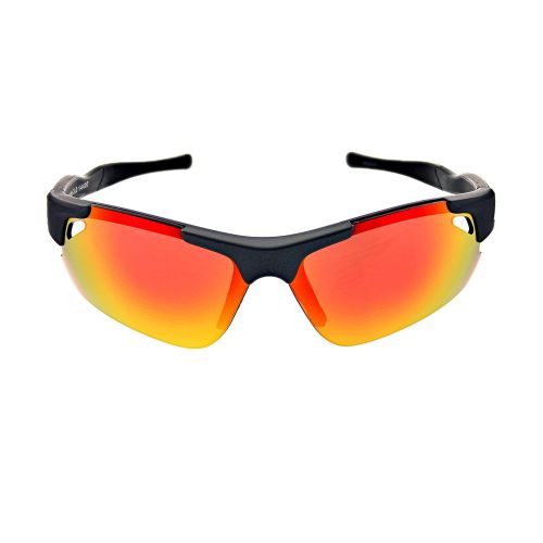  Optic Nerve, Neurotoxin 3.0, Unisex Sunglasses, Pro 3-Lens Interchangeable Eyewear - Matte Carbon Frame, Smoke with Red Mirror, Copper, Clear Lens: Sports & Outdoors