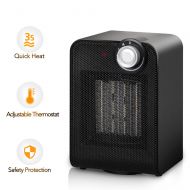 TRUSTECH Portable Ceramic Space Heater, 1500W Fast Heating with Oscillating Function, Overheating & Tip-Over Protection, for Desk Office Home Small Rooms