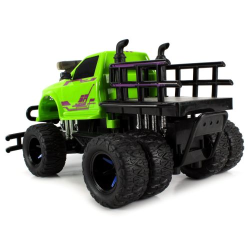  Velocity Toys Jungle Sky Thunder Dually Electric RC Monster Truck Big 1:12 Scale RTR w/ Working Headlights, Dual Rear Wheels (Colors May Vary)