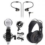 Audio-Technica Audio Technica ATH-E50 Pro In-Ear Monitor Earbuds+Studio Mic+Mount+Headphones