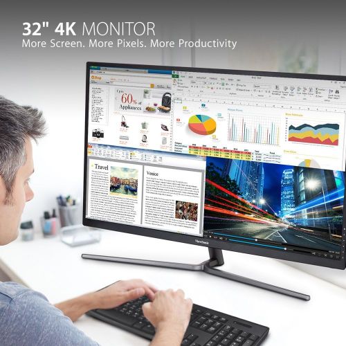  ViewSonic VX3211-4K-MHD 32 Inch Widescreen 4K Monitor with 99% sRGB Color Coverage HDMI VGA and DisplayPort