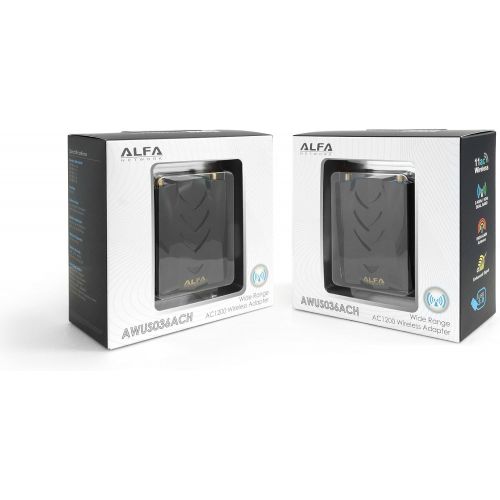  ALFA Alfa Long-Range Dual-Band AC1200 Wireless USB 3.0 Wi-Fi Adapter w2x 5dBi External Antennas  2.4GHz 300Mbps5GHz 867Mbps  802.11ac & A, B, G, N
