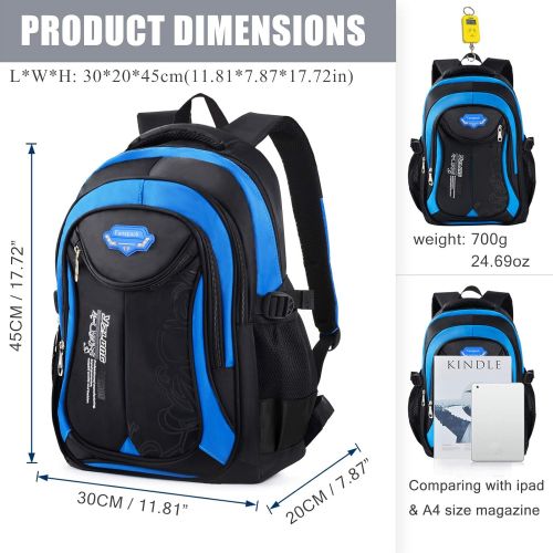  Bageek School Bag for Boys Bookbag Multi-pockets School Backpack Casual Backpack