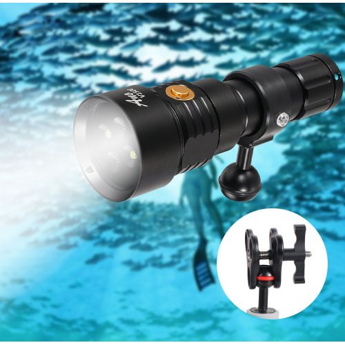  Ano V1500 Diving Video Light with White Red Color 1500 Lumens Diving Photo Light with Kingkong 26650 Battery and USB Charger Recreational Waterproof Underwater Video Light