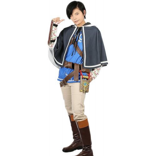  Xcostume Links Costume Deluxe Cape Belt Slate Legend Wild Version Cosplay Outfits
