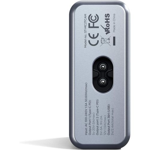 사테치 [아마존 핫딜] Satechi 75W Dual Type-C PD Travel Charger Adapter with 2 USB-C PD & 2 USB 3.0 - Compatible with 2019 MacBook Pro, 2018 MacBook Air, iPhone 11 Pro Max/11 Pro/11
