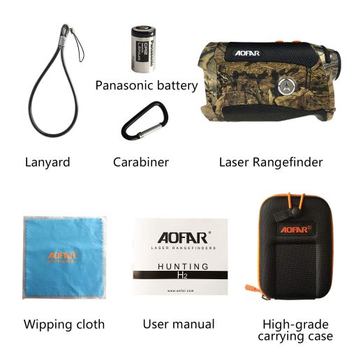  AOFAR Range Finder for Hunting Archery H2 600 Yards Shooting ProWild Waterproof Coma Rangefinder, 6X 25mm, Range and Bow Mode, Gift Package