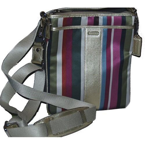  Coach Signature Legacy Stripe Swingpack Crossbody Bag