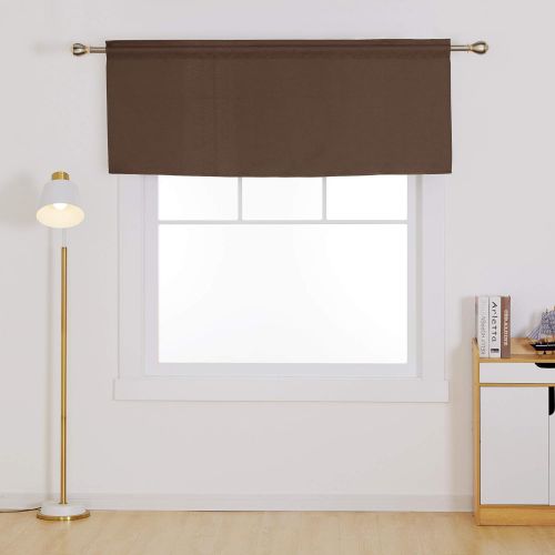  Deconovo Light Gray Valances for Window Kitchen Valance Textured Embossed Blackout Valance Curtain 52x18 Inch 4 PCS