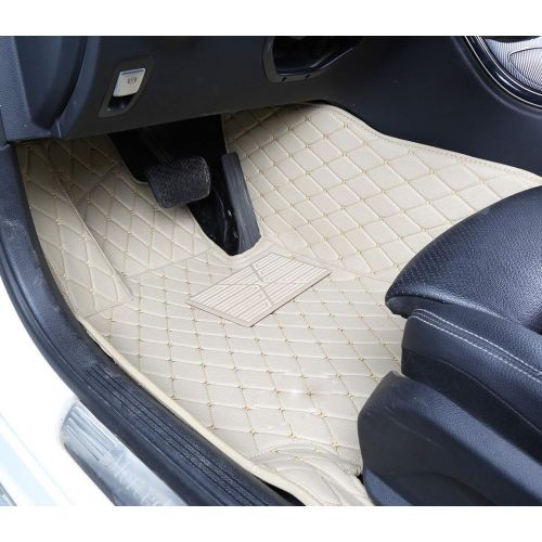 Worth-Mats Custom Fit Luxury XPE Leather Waterproof Floor Mat for Chevrolet Camaro RS 2013-2015 - Black with Black Stitching