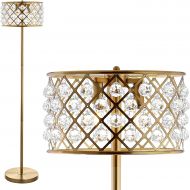 JONATHAN Y JYL9000A Elizabeth 60 CrystalMetal Floor Lamp, Brass Gold