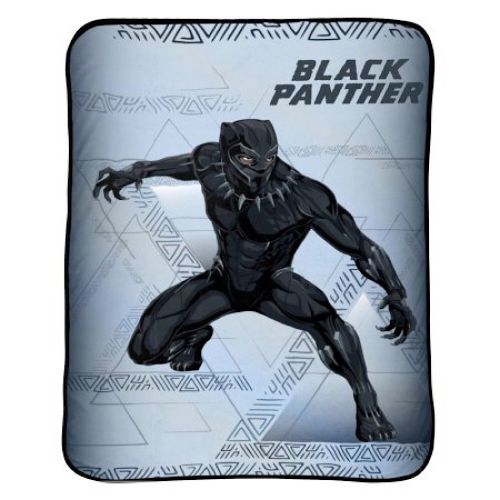 마블시리즈 Marvel Comics Inc. Marvel Black Panther Full Size Plush Bedding Throw Blanket - 62 x 90