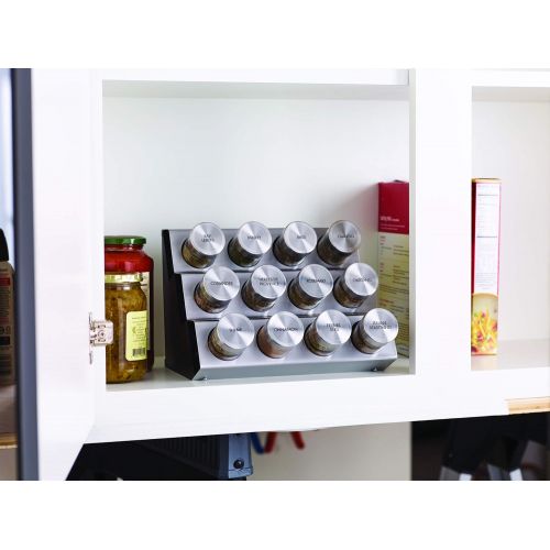 카먼스테인 Kamenstein 5192805 Tilt 12-Jar Countertop Spice Rack Organizer with Free Spice Refills for 5 Years