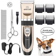 Oneisall oneisall Pet Grooming Clipper Kits Low Noise Dog and Cat Rechargeable Cordless Electric Queit Clippers Set
