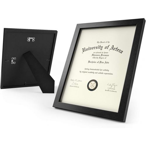  [아마존핫딜][아마존 핫딜] ARTEZA Document Frame 8.5 x 11 Award Plaque 8 Pack  Real Glass Front  Solid Wood Finish  Mounting Hooks for Certificate Display