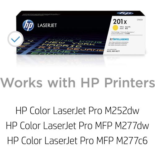에이치피 HP 201X (CF402X) Toner Cartridge, Yellow High Yield for HP Color Laserjet Pro M252dw M277 MFP M277c6 M277dw MFP 277dw