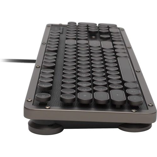  Azio Retro Classic Bluetooth Elwood - Luxury Vintage Backlit Mechanical Keyboard, BrownGrey (MK-RETRO-W-BT-01-US)