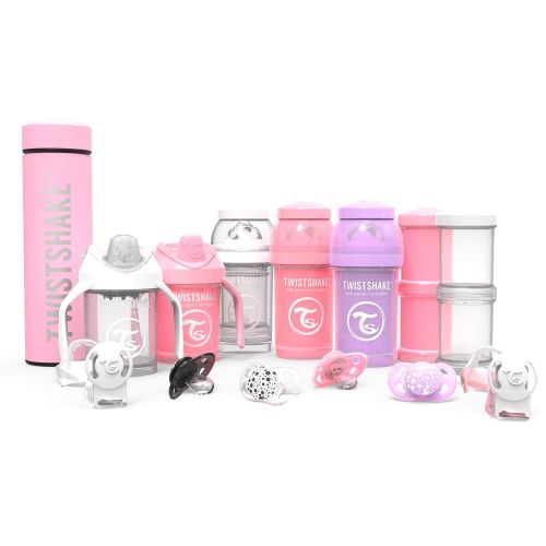  TWISTSHAKE Twistshake Small Starter Bundle for Girls with (3) Anti-Colic Baby Bottles 6oz (2) Mini Cups 8oz, 2X 2PK...
