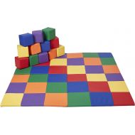 ECR4Kids Softzone Patchwork Toddler Foam Play Mat, 58 Square, Primary