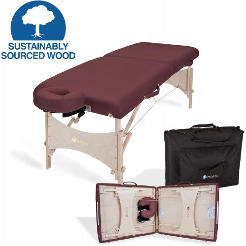  EARTHLITE Portable Massage Table HARMONY DX  Eco-Friendly Design, Hard Maple, Superior Comfort, Deluxe Adjustable Face Cradle, Heavy-Duty Carry Case (30 x 73)