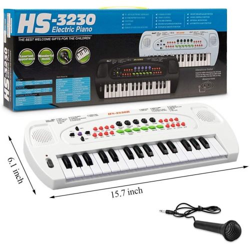  [아마존베스트]APerfectLife aPerfectLife Kids Piano, 32 Keys Multifunction Electronic Kids Keyboard Piano Music Instrument for Toddler with Microphone (Black)