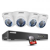 ANNKE 8CH 3.0MP Security Camera Outdoor system W4x HD 1080P 2.0MP IP66 Weatherproof Surveillance Camera, Super Night Vision, Including 1TB HDD
