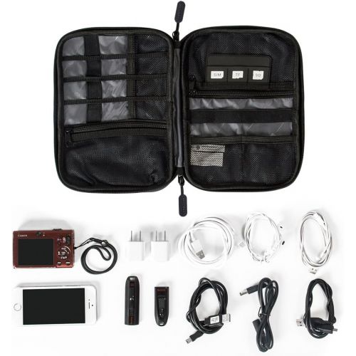  [아마존베스트]BAGSMART Electronic Organizer Travel Universal Cable Organizer Electronics Accessories Cases for Cable, Charger, Phone, USB, SD Card, Black