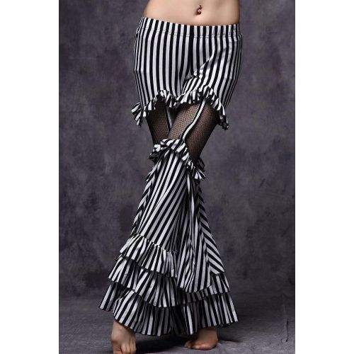  ZLTdream Tribe Belly Dance Striped Bell-bottomed Pants Cotton