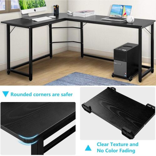  Prountet L-Shaped Desk Corner Computer Gaming Laptop Table Workstation Home Office Desk
