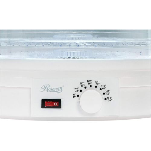  Rosewill Countertop Portable Electric Food Fruit Dehydrator Machine with Adjustable Thermostat, BPA-Free 5-Tray RHFD-15001