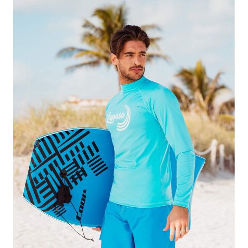  LAPASA Mens Rash Guard Long Sleeve Swimshirt, UPF50+ Solar Protection (98% Anti-UV, for Swimmers) M43