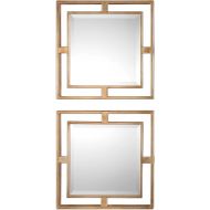 Uttermost Square Mirrors in Gold - Set of 2