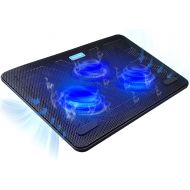 [아마존 핫딜] [아마존핫딜]TECKNET Laptop Cooling Pad, Portable Slim Quiet USB Powered Laptop Notebook Cooler Cooling Pad Stand Chill Mat with 3 Blue LED Fans, Fits 12-17 Inches