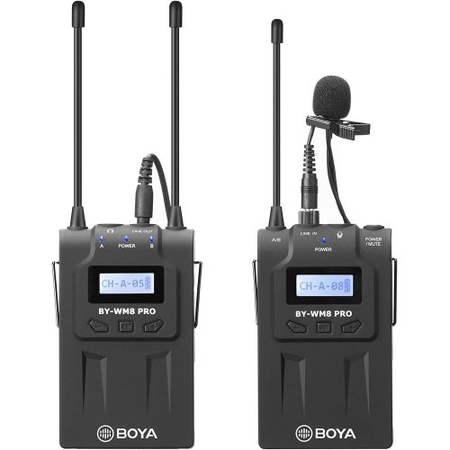  Boya BOYA by-WM8 Pro-K1 UHF Wireless Microphone System 48 Channels MonoStereo Mode LCD Display 100M Effective Range for Canon Nikon Sony DSLR Cameras Camcorders with Andoer Cleaning Cl