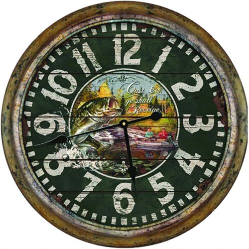 Rivers Edge Products 26-Inch Distressed Fishing Clock