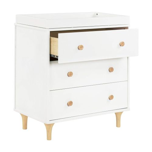  Babyletto Lolly 3-Drawer Changer Dresser with Removable Changing Tray, White / Natural
