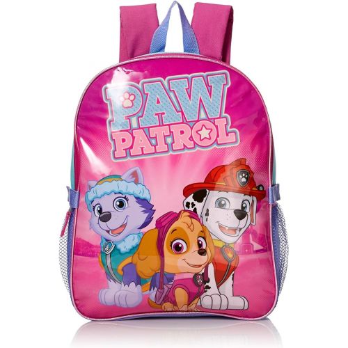  Nickelodeon Paw Patrol Little Girls Skye and Friends 15 Backpack with Lunch Kit, Pink, 15